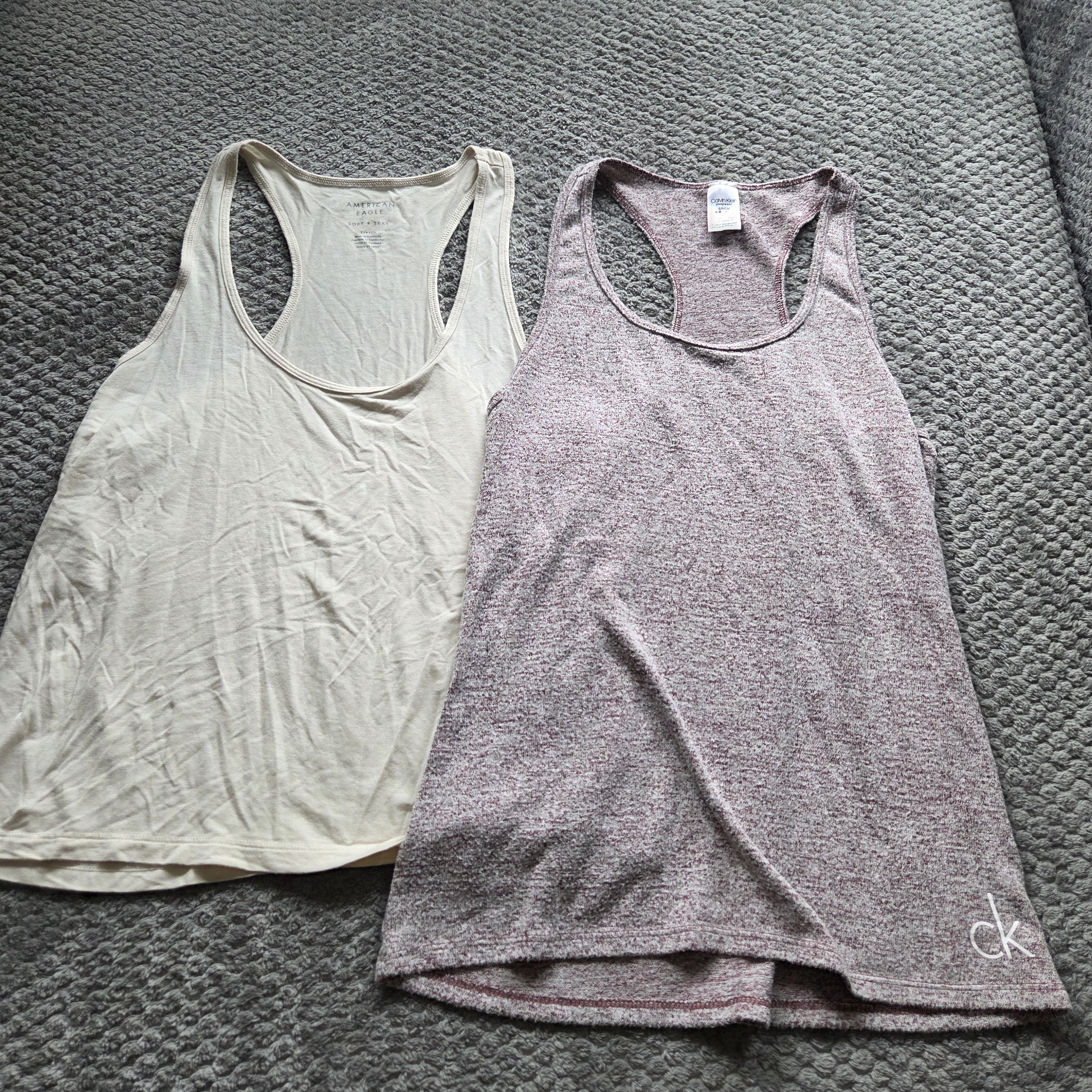 Womens Tank Top Lot Flowy Cozy Soft American Eagle Cream Calvin Klein Wine